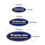 Oval Plus Property Under 24HR Video Surveillance Wall or Door Sign | Business and Home Security Signage