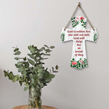God is within her, she will not fall; God will help her at break of day Cross Hanging Sign | Rustic Twine | Inspiring Religious Bible Decor