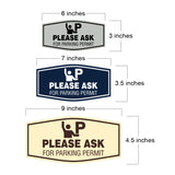 Fancy Please Ask For Parking Permit Wall or Door Sign