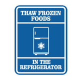 Signs ByLITA Portrait Round Thaw Frozen Foods In The Refrigerator Door or Wall Sign Durable ABS Plastic | Laser Engraved | Easy Installation | Kitchen | Hygiene