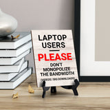 Remote Working Etiquette Sign|Café or Restaurant Co-Working Table Sign with Acrylic Stand (6x8“)