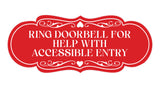 Signs ByLITA Designer Ring Doorbell for Help with Accessible Entry Wall or Door Sign