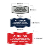 Signs ByLITA Fancy Attention You Are Being Watched This Property is Protected by Video Surveillance Sign - Security Signs | Durable Material | Easy Installation Wall or Door Sign