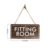 Fitting Room 5x10 Hanging Plus Wall or Door Sign | Rustic Twine | Retail Store Signage