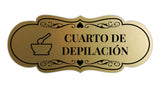 Signs ByLITA Designer Cuarto de Depilación Wall or Door Sign | Spanish Waxing Room Sign