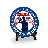 Signs ByLITA Honor Veterans with Military Table Signs | US Pride | Perfect Gift for Coworkers or Family Table Sign (5x5)