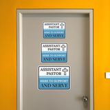 Classic Framed Plus Assistant Pastor – Here To Support and Serve Door or Wall Sign | Church and Place of Worship Signs