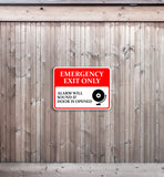 Classic Framed Plus Emergency Exit Only Alarm Will Sound If Doors Is Opened Door or Wall Sign | Safety Signage
