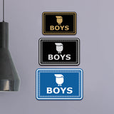 Signs ByLITA Classic Framed Boys Vintage Bathroom Wall or Door Sign
