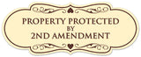 Signs ByLITA Designer Property Protected by 2nd Amendment Sign - Easy Installation | Durable Wall or Door Sign