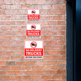 Square Plus No Delivery Trucks Beyond This Point Wall or Door Sign | Health & Safety Warehouse Business Signage
