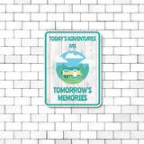 Portrait Round Plus Today's Adventures Are Tomorrow's Memories Door or Wall Sign | Camping RV Decoration