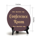 Conference Room Circle Table Sign with Acrylic Stand (5x5") | Office Décor