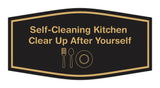 Signs ByLITA Fancy Self-Cleaning Kitchen Clear Up After Yourself Vector Sign - Kitchen Signs | Durable Material | Cleaning Reminder | Easy Installation Wall or Door Sign
