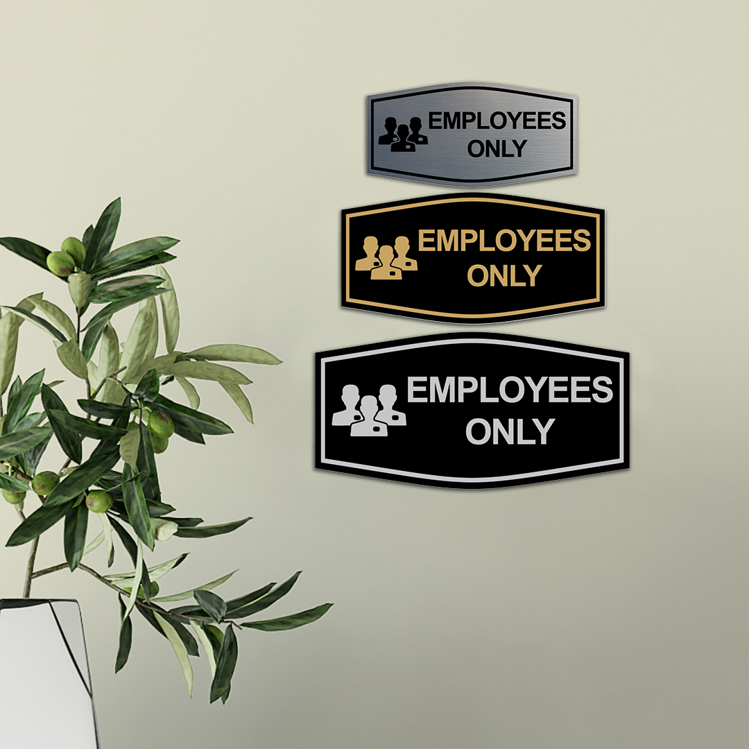 Fancy Employees Only (Workers) Wall or Door Sign