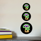 Circle Plus Mushroom Neon Graphic Style Wall or Door Sign | Live Streamer Gaming Themed Decoration