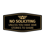 Signs ByLITA Fancy No Soliciting, Unless You Have War Stories to Share Easy Installation | Honor Veterans with Military Signs | US Pride | Businesses and Homes Wall or Door Sign
