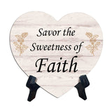 Reflective Religious Quote Signs Heart Table Sign with Acrylic Stand (6x5")