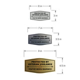 Signs ByLITA Fancy Protected by Veteran Vigilance: You've Been Warned! Easy Installation | Honor Veterans with Military Signs | US Pride | Businesses and Homes Wall or Door Sign