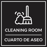 Signs ByLITA Square Cleaning Room Wall or Door Sign | Spanish Bilingual Business And Office Signs