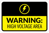 Classic Framed Plus Warning High Voltage Area Door or Wall Sign | Workplace Health and Safety Warning Signage