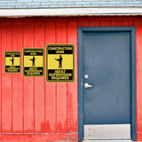 Portrait Round Plus Construction Zone Adult Supervision Required Wall or Door Sign | Health And Safety Signage
