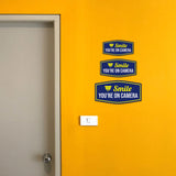 Fancy Plus Smile You're On Camera Wall or Door Sign| Home and Business Security Signage