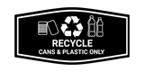 Fancy Recycle Cans & Plastic Only Wall or Door Sign