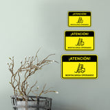 Classic Framed Plus ¡Atención! Montacarga Operando Wall or Door Sign | Bilingual Spanish and English Workplace Safety Signage