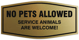 Signs ByLITA Fancy No pets allowed service animals are welcome Sign - Laser-Engraved Lettering | Durable ABS Plastic | Vibrant Colors | Powerful Foam Tape Wall or Door Sign