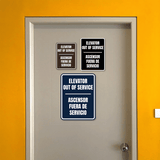 Signs ByLITA Portrait Round Elevator Out Of Service Door or Wall Sign | Spanish Bilingual Business Signs