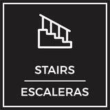 Signs ByLITA Square Stairs Wall or Door Sign | Spanish Bilingual Business and Office Signs