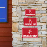 Classic Framed Plus Emergency Stop Wall or Door Sign | Health & Safety Warning Signage
