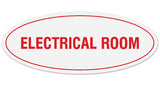 Signs ByLITA Oval Electrical Room Sign - Laser-Engraved Lettering | Durable ABS Plastic | Vibrant Colors | Powerful Foam Tape