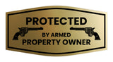 Fancy Protected by Armed Property Owner .45 Wall or Door Sign