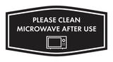 Signs ByLITA Fancy Please Clean Microwave After Use Vector Sign - Kitchen Signs | Durable Material | Cleaning Reminder | Easy Installation Wall or Door Sign
