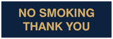 Signs ByLITA Basic No Smoking Thank You Sign - Laser-Engraved Lettering | Durable ABS Plastic | Vibrant Colors | Powerful Foam Tape