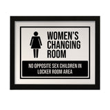 Designs ByLITA Women's Changing Room No Opposite Sex Children In Locker Room Area, Wall Print Art | Retail Store Decoration (Unframed or Framed)
