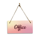 Office 5x10 Hanging Plus Wall or Door Sign | Rustic Twine | Range of Vibrant Decor Styles | Room Signs For Home and Business