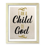 Designs ByLITA I Am A Child Of God, Wall Print Art | Religious Home Decor (Unframed or Framed)