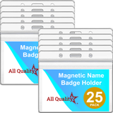ID Badge with Magnet Backing - 25, 50, 100 Pack | Professional Name Badge Holders with Clear Images & Secure Magnetic Fastening