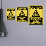 Portrait Round Plus Caution Blasting Area Keep Away Wall or Door Sign | Health And Safety Signage