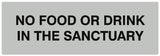Signs ByLITA Basic No Food or Drink in the sanctuary Sign - Laser-Engraved Lettering | Durable ABS Plastic | Vibrant Colors | Powerful Foam Tape