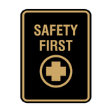 Signs ByLITA Portrait Round Safety First Wall or Door Sign