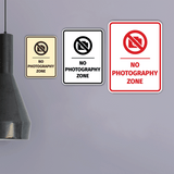 Signs ByLITA Portrait Round No Photography Zone Door or Wall Sign Easy Installation | Directing Artists & Co-Workers | Music | Concert | Festivals