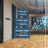 Classic Framed Plus Automatic Doors Do Not Push or Pull Wall or Door Sign | Friendly Home Signage