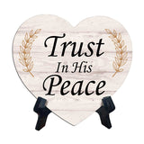 Reflective Religious Quote Signs Heart Table Sign with Acrylic Stand (6x5")