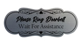 Signs ByLITA Designer Please Ring Doorbell Wait For Assistance Wall or Door Sign