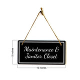 Maintenance & Janitor Closet 5x10 Hanging Plus Wall or Door Sign | Office Decor