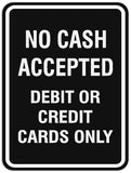 Signs ByLITA Portrait Round No cash accepted debit or credit cards only Sign - Laser-Engraved Lettering | Durable ABS Plastic | Vibrant Colors | Powerful Foam Tape
